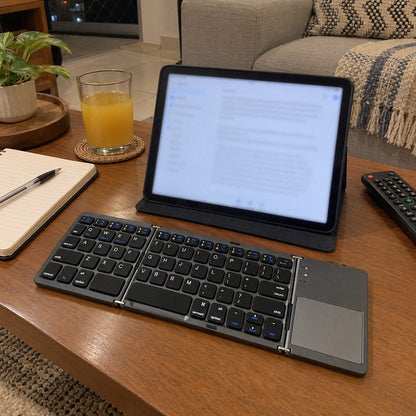 Dobra · Teclado Bluetooth dobrável com touchpad (no dia a dia)