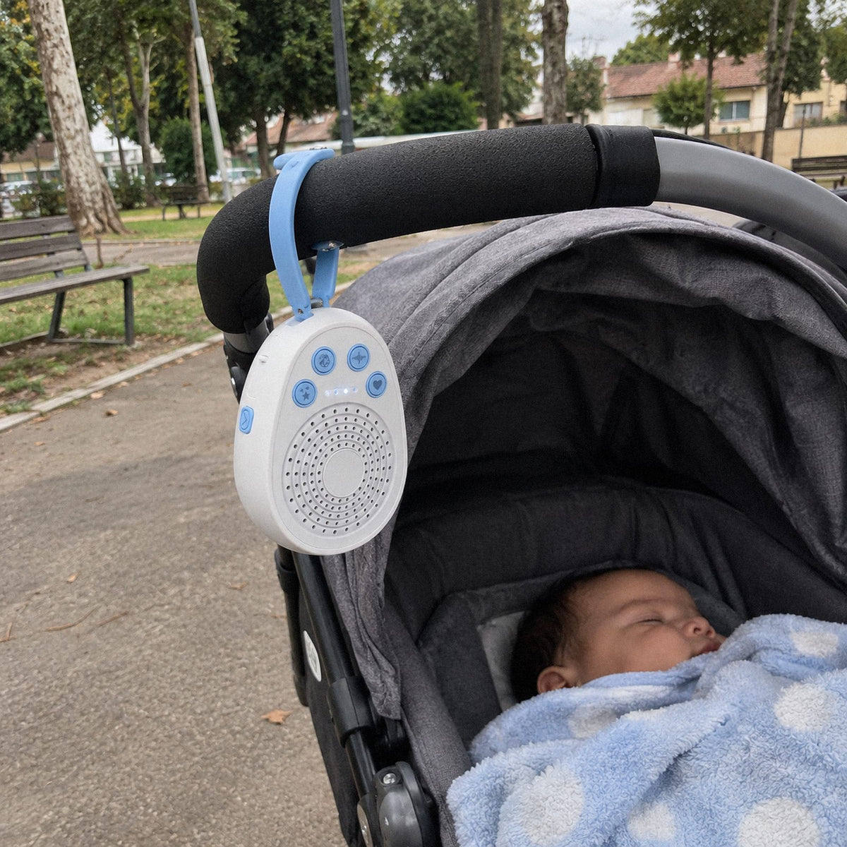 Soninho · Máquina de ruído branco portátil (no dia a dia)