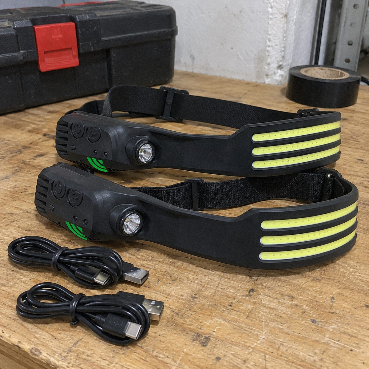 Farol · Lanterna de cabeça com sensor (kit 2)